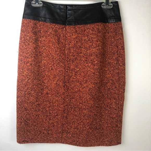 ETCETERA Skirt Wool Blend in Orange Brown Lined Pencil Skirt Above Knee Sz 2 - Picture 11 of 12